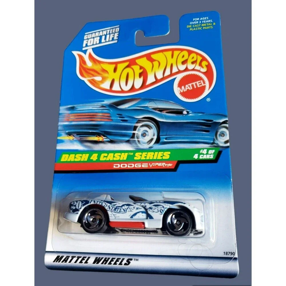 VTG 1998 Hot Wheels DODGE VIPER RT/10 Pearl White #724 DASH 4 CASH SERIES 4/4 SB